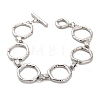 Brass Hexagon Link Chain Bracelets for Women Men BJEW-G740-05P-4