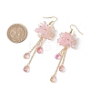 Flower Dangle Earrings EJEW-TA00636-01-3