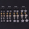 316L Surgical Stainless Steel Clear Cubic Zirconia Star Cartilage Earrings WGC4894-01-1