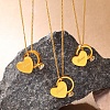 Valentine's Day 304 Stainless Steel Pave Clear Cubic Zirconia Ring & Love Heart Pendant Necklaces for Women WG8D8BB-01-4