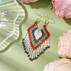 Boho 304 Stainless Steel with Glass Dangle Stud Earring EJEW-MZ00176-01-2