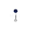 316 Surgical Stainless Steel Flat Round Cubic Zirconia Eyebrow Curved Barbell Rings WG43657-04-1