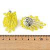 Glass Seed Braided Beaded Flower Stud Earrings EJEW-MZ00736-02-5