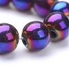 Non-magnetic Synthetic Hematite Beads Strands G-S096-10mm-6-2