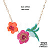 Spring Summer Acrylic Rhinestone Pendant Bib Necklaces for Women WG872E8-01-2