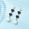 Natural Keshi Pearl Heart Dangle Stud Earrings EJEW-JE06725-1