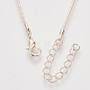 Brass Square Snake Chain Necklace Making X-MAK-T006-10A-RG-2