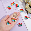 8Pcs Pride Rainbow Theme Food Grade Eco-Friendly Silicone Beads SIL-CA0001-34-3