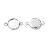 Flat Round 304 Stainless Steel Cabochon Connector Settings X-STAS-E079-02-2