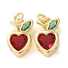 Brass Micro Pave Cubic Zirconia Pendants CU-E003-12G-B-1