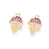 Brass Micro Pave Cubic Zirconia Charms X-ZIRC-L093-23G-1