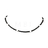 Natural Freshwater Shell Star and Faceted Round Natural Black Spinel Beaded Necklaces for Women NJEW-JN05667-2