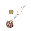 Electroplate Sea Shell Pendant Decorations HJEW-JM04567-4