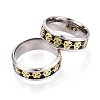 201 Stainless Steel Wide Band Finger Rings RJEW-T005-10-21C-3