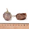 Raw Rough Natural Mixed Stone Copper Wire Wrapped Big Pendants G-B077-01G-01-3