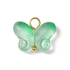 Butterfly Gradient Color Baking Paint Transparent Glass Charms PALLOY-JF03266-01-3