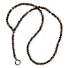 Natural Tiger Eye Round Beaded Y Necklaces NJEW-F331-02P-01-4