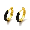 Classic Enamel Hoop Earrings EJEW-H091-03G-2