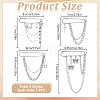 4Pcs 4 Styles Zinc Alloy Hanging Chain Brooches JEWB-DR0001-06-2