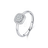 Rhodium Plated 925 Sterling Silver Moissanite Finger Rings for Women WG1C4E3-03-4