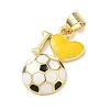 Football Theme Brass Enamel Pendants KK-A303-01B-G01-2