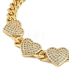 Rack Plating Brass Bracelets with Cubic Zirconia for Women BJEW-D047-01G-02-2