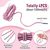 4Pcs Rhinestone Round Cord Shoelace FIND-TA0010-44P-03-4