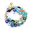 Handmade Evil Eye Lampwork Flat Round Bead Strands LAMP-L058-8mm-M-4