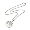 304 Stainless Steel Box Chain Tree of Life Pendant Necklaces for Women Men NJEW-U005-04P-2