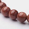 Round Synthetical Goldstone Stretch Bracelets BJEW-O117-01-2