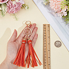 1Pc PU Leather Tassel Keychains KEYC-CL0001-50A-3