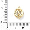 Brass Pave Clear Cubic Zirconia Connector Charms KK-C254-09G-3