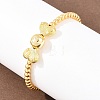 Brass Micro Pave Clear Cubic Zirconia Round Beaded Bracelets BJEW-F528-05G-3
