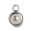 304 Stainless Steel Pendant Cabochon Settings STAS-F365-02B-P-1