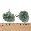 Natural Green Aventurine Copper Wire Wrapped Pendants G-K338-07P-05-3