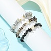 3Pcs 3 Styles Natural Mixed Gemstone Chip & Cultured Freshwater Pearl Beaded Stretch Bracelets Set for Women BJEW-JB13762-09-2