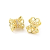 Brass Micro Pave Cubic Zirconia Spacer Beads KK-H452-21G-2