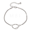 304 Stainless Steel Snake Chain Bracelets for Women BJEW-JB13359-2