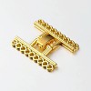 9 Strands Alloy and Brass Fold Over Clasps PALLOY-N0112-04G-1