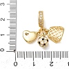 Sports Brass Micro Pave Clear Cubic Zirconia & Enamel Dangle Charms CU-CBA0A9C-02B-G-3
