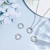 4Pcs Smooth 304 Stainless Steel Spring Gate Rings STAS-HY0002-15-4