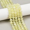 Natural New Jade Stone Round Bead Strands G-O039-16-8mm-A-2