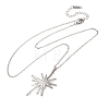 304 Stainless Steel Flower Pendant Cable Chain Necklaces for Men Women NJEW-K308-05G-P-4