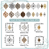 72Pcs 18 Styles Tibetan Style Alloy Connector Charms FIND-SC0003-34-2