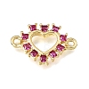 Brass Pave Cubic Zirconia Connector Charms KK-E802-15G-B-1