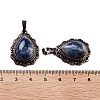 Natural Blue Spot Jasper Teardrop Pendants G-K363-01R-12-3