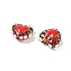 Baking Paint Glass Bumpy Beads Heart LAMP-V001-09B-3