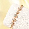 Brass Micro Pave Cubic Zirconia Chain Bracelets KK-R217-42G-2