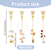 4Pcs Flower Fruit Butterfly Heart Alloy Enamel Mobile Phone Cover Decoration HJEW-FH00272-2