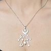 201 Stainless Steel Moon & Star Pendant Necklace NJEW-OY001-62-1